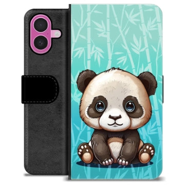 iPhone 16 Plus Premium Flip Cover med Pung - Panda