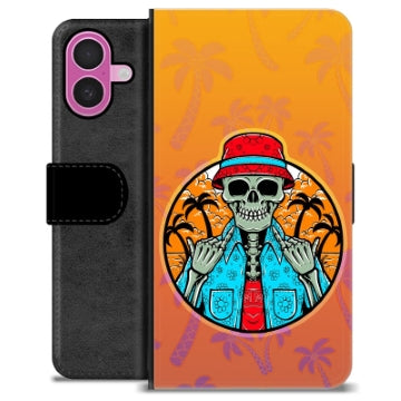 iPhone 16 Plus Premium Flip Cover med Pung - Skelet Sommer