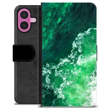 iPhone 16 Plus Premium Flip Cover med Pung - Bølger