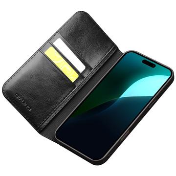 iPhone 16 Plus Qialino Classic Læderpung - Sort