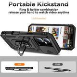 iPhone 16 Plus Roterende Ring Hybrid Cover med Kameraskjold - Sort