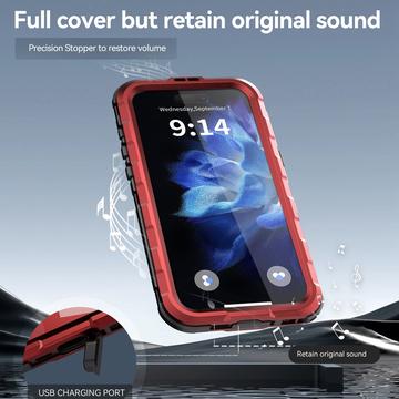 iPhone 16 Plus Shellbox M Series IP68 vandtæt cover - dykkercover med MagSafe-kompatibilitet - rød
