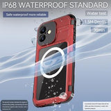 iPhone 16 Plus Shellbox M Series IP68 vandtæt cover - dykkercover med MagSafe-kompatibilitet - rød