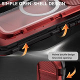 iPhone 16 Plus Shellbox M Series IP68 vandtæt cover - dykkercover med MagSafe-kompatibilitet - rød