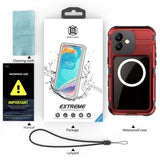 iPhone 16 Plus Shellbox M Series IP68 vandtæt cover - dykkercover med MagSafe-kompatibilitet - rød