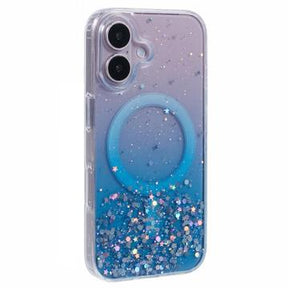 iPhone 16 Plus Sparkle Glow MagSafe Cover - blå