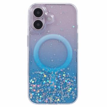 iPhone 16 Plus Sparkle Glow MagSafe Cover - blå