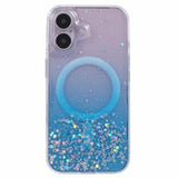 iPhone 16 Plus Sparkle Glow MagSafe Cover - blå