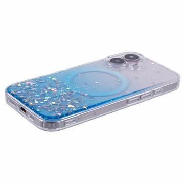 iPhone 16 Plus Sparkle Glow MagSafe Cover - blå