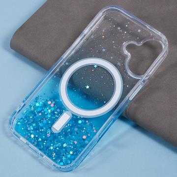 iPhone 16 Plus Sparkle Glow MagSafe Cover - blå