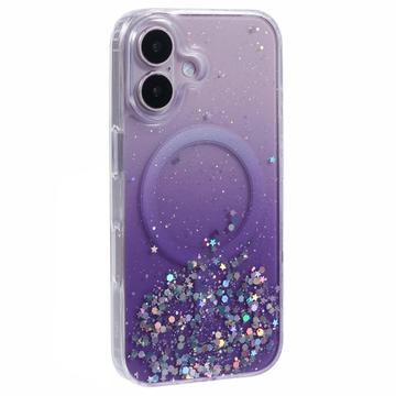 iPhone 16 Plus Sparkle Glow MagSafe Cover - lilla