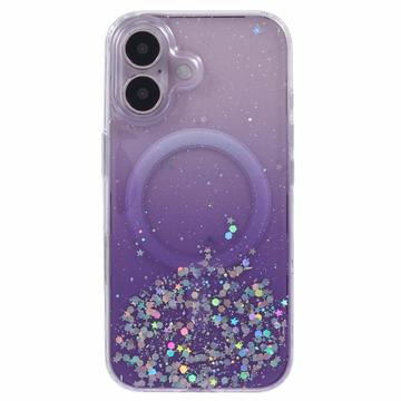 iPhone 16 Plus Sparkle Glow MagSafe Cover - lilla