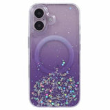 iPhone 16 Plus Sparkle Glow MagSafe Cover - lilla