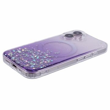 iPhone 16 Plus Sparkle Glow MagSafe Cover - lilla