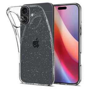 iPhone 16 Plus Spigen Liquid Crystal Glitter Cover - Gennemsigtig