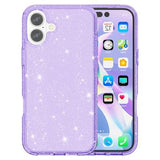 iPhone 16 Plus Stylish Glitter Series Hybrid Cover - Lilla