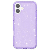 iPhone 16 Plus Stylish Glitter Series Hybrid Cover - Lilla