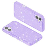 iPhone 16 Plus Stylish Glitter Series Hybrid Cover - Lilla