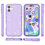 iPhone 16 Plus Stylish Glitter Series Hybrid Cover - Lilla