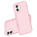iPhone 16 Plus Stylish Glitter Series Hybrid Cover - Pink