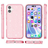 iPhone 16 Plus Stylish Glitter Series Hybrid Cover - Pink