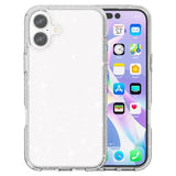 iPhone 16 Plus Stylish Glitter Series Hybrid Cover - Hvid