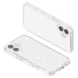 iPhone 16 Plus Stylish Glitter Series Hybrid Cover - Hvid