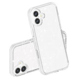 iPhone 16 Plus Stylish Glitter Series Hybrid Cover - Hvid