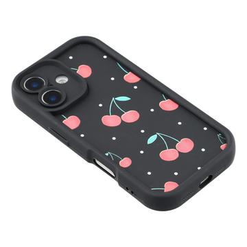 iPhone 16 Plus Stilfuldt stødsikkert TPU cover med forhøjede kanter - Sort / Prikket sløjfe