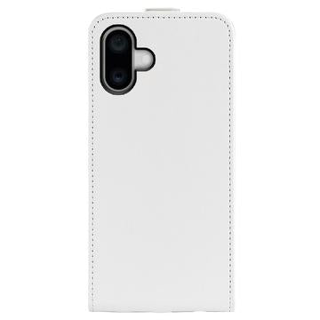 iPhone 16 Plus Vertikal Flip Taske med Kortholder - Hvid