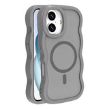 iPhone 16 Plus Bølgekant magnetisk hybrid cover - grå