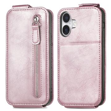 iPhone 16 Plus Lynlåslomme Vertikal Flip Cover - Rødguld