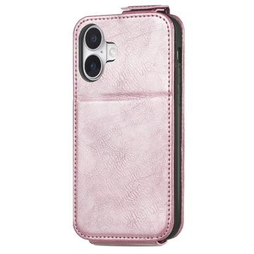 iPhone 16 Plus Lynlåslomme Vertikal Flip Cover - Rødguld