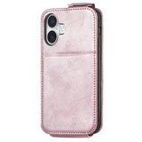 iPhone 16 Plus Lynlåslomme Vertikal Flip Cover - Rødguld