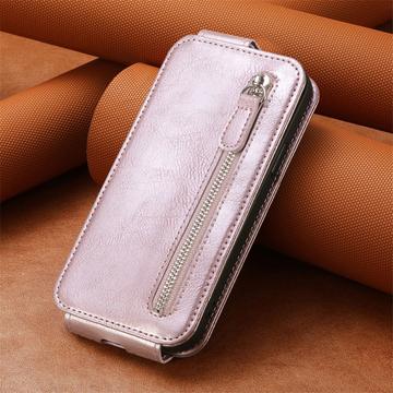 iPhone 16 Plus Lynlåslomme Vertikal Flip Cover - Rødguld