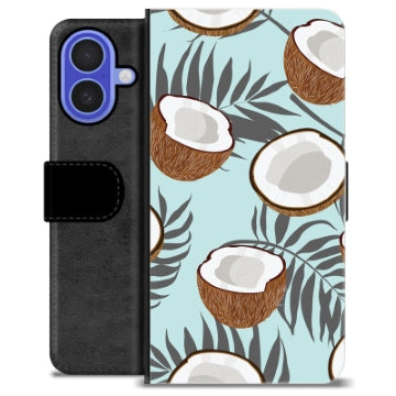 iPhone 16 Premium Flip Cover med Pung - Kokosnød