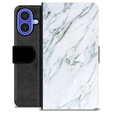 iPhone 16 Premium Flip Cover med Pung - Marmor