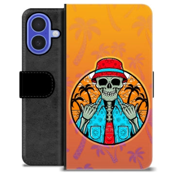 iPhone 16 Premium Flip Cover med Pung - Skelet Sommer