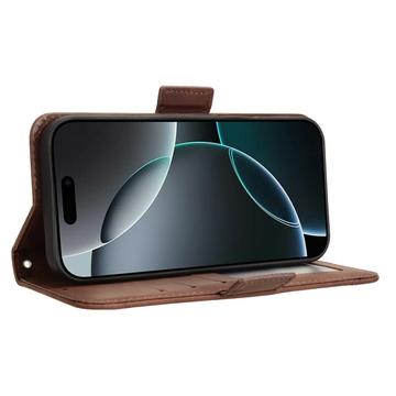 iPhone 16 Pro Kortholder Pung Etui - Brun