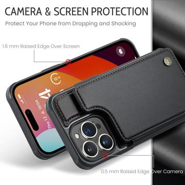 iPhone 16 Pro Caseme C22-etui RFID-kortpung - Sort