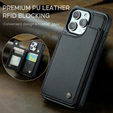 iPhone 16 Pro Caseme C22-etui RFID-kortpung - Sort