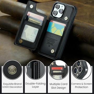 iPhone 16 Pro Caseme C22-etui RFID-kortpung - Sort