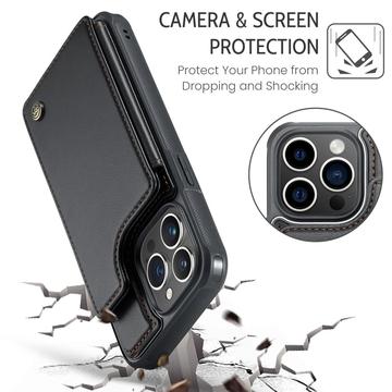 iPhone 16 Pro Caseme C22-etui RFID-kortpung - Sort