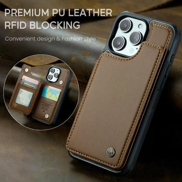 iPhone 16 Pro Caseme C22-etui RFID-kortpung - brun