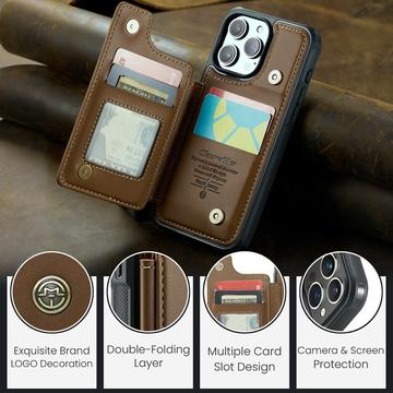 iPhone 16 Pro Caseme C22-etui RFID-kortpung - brun