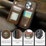 iPhone 16 Pro Caseme C22-etui RFID-kortpung - brun