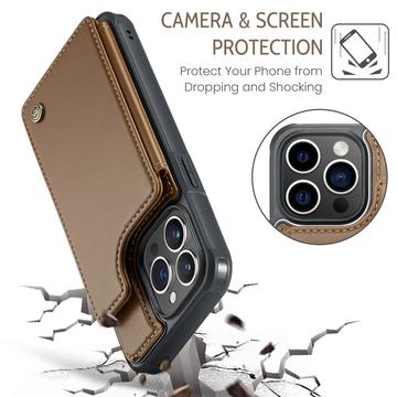 iPhone 16 Pro Caseme C22-etui RFID-kortpung - brun