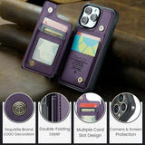 iPhone 16 Pro Caseme C22-etui RFID-kortpung - lilla