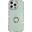 iPhone 16 Pro CrystalGlow Hybrid Cover med Ringholder - Grøn