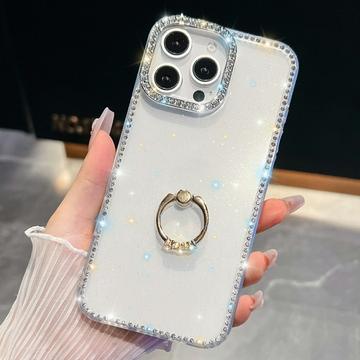 iPhone 16 Pro CrystalGlow Hybrid Cover med Ringholder - gennemsigtig